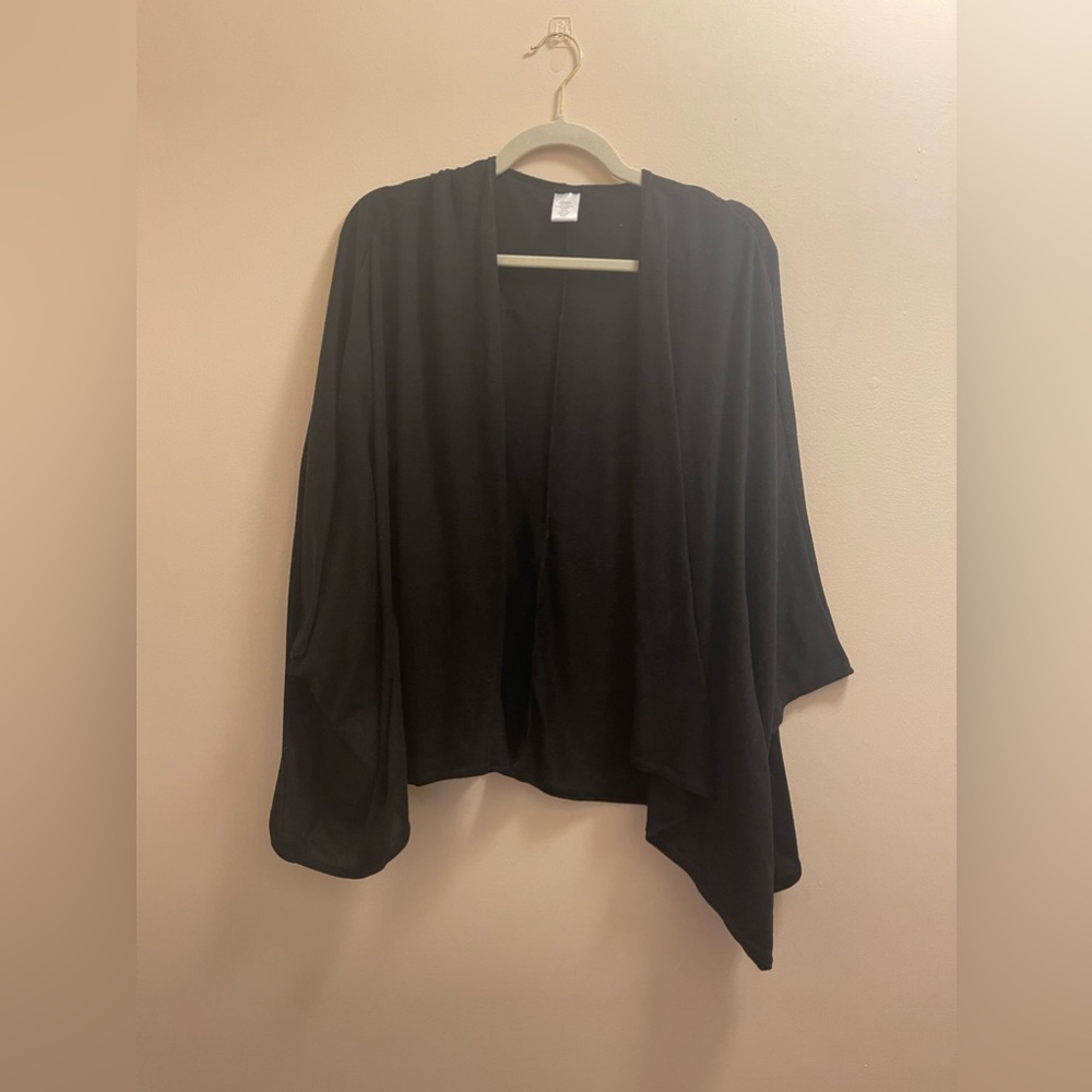 Black Open-Front Sweater
